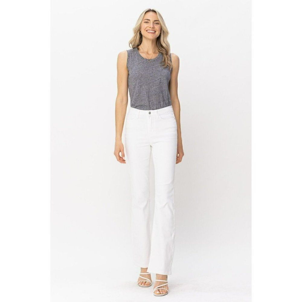 Judy Blue So Chic White Denim Hem Slit Bootcut Jeans Size 3-18W 88643 - Picture 8 of 16